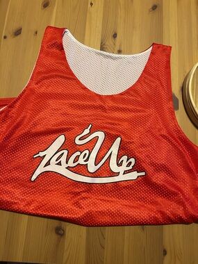 MGK Lace Up Red Mesh Tank Top